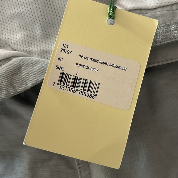 NWT Gant The MB Tennis Short Bathingsuit Swim Trunks Purpose Grey Sz Large - Picture 6 of 9